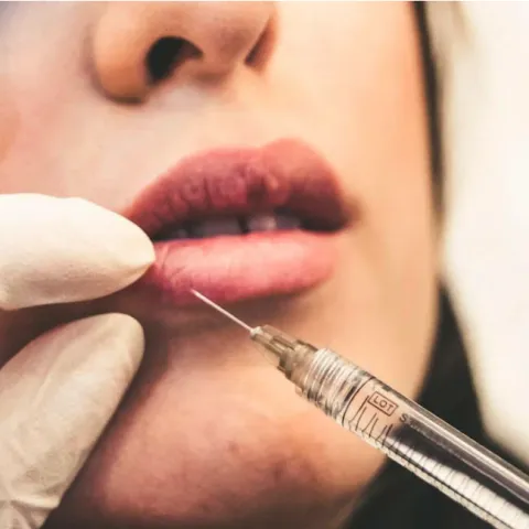 Tratamiento de medicina estética con inyección en los labios, imagen del artículo de El Confidencial Digital